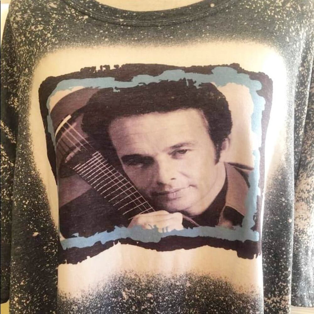 MERLE HAGGARD Bleach Tie Dye Handmade Graphic Tee